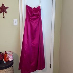 Hot pink formal gown.